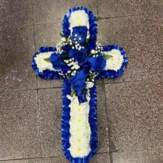 2' Cross trimmed with blue